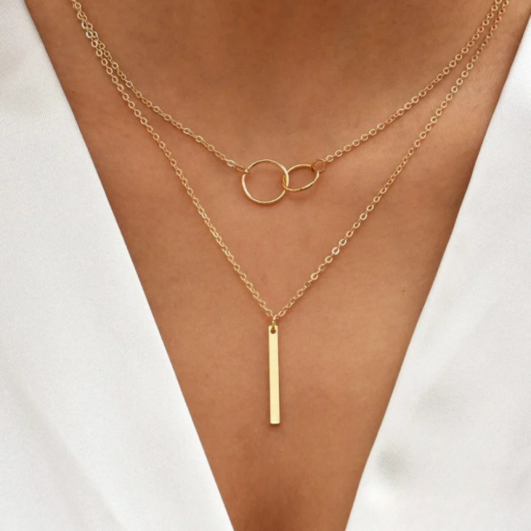 Elowen™ | Timeless Duet Circle Pendant Necklace
