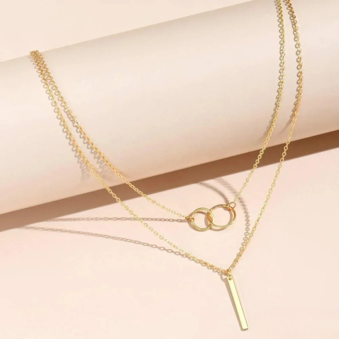 Elowen™ | Timeless Duet Circle Pendant Necklace