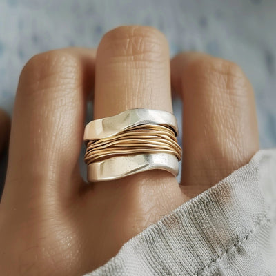 Elanaris™ | Gilded Silken Thread Ring