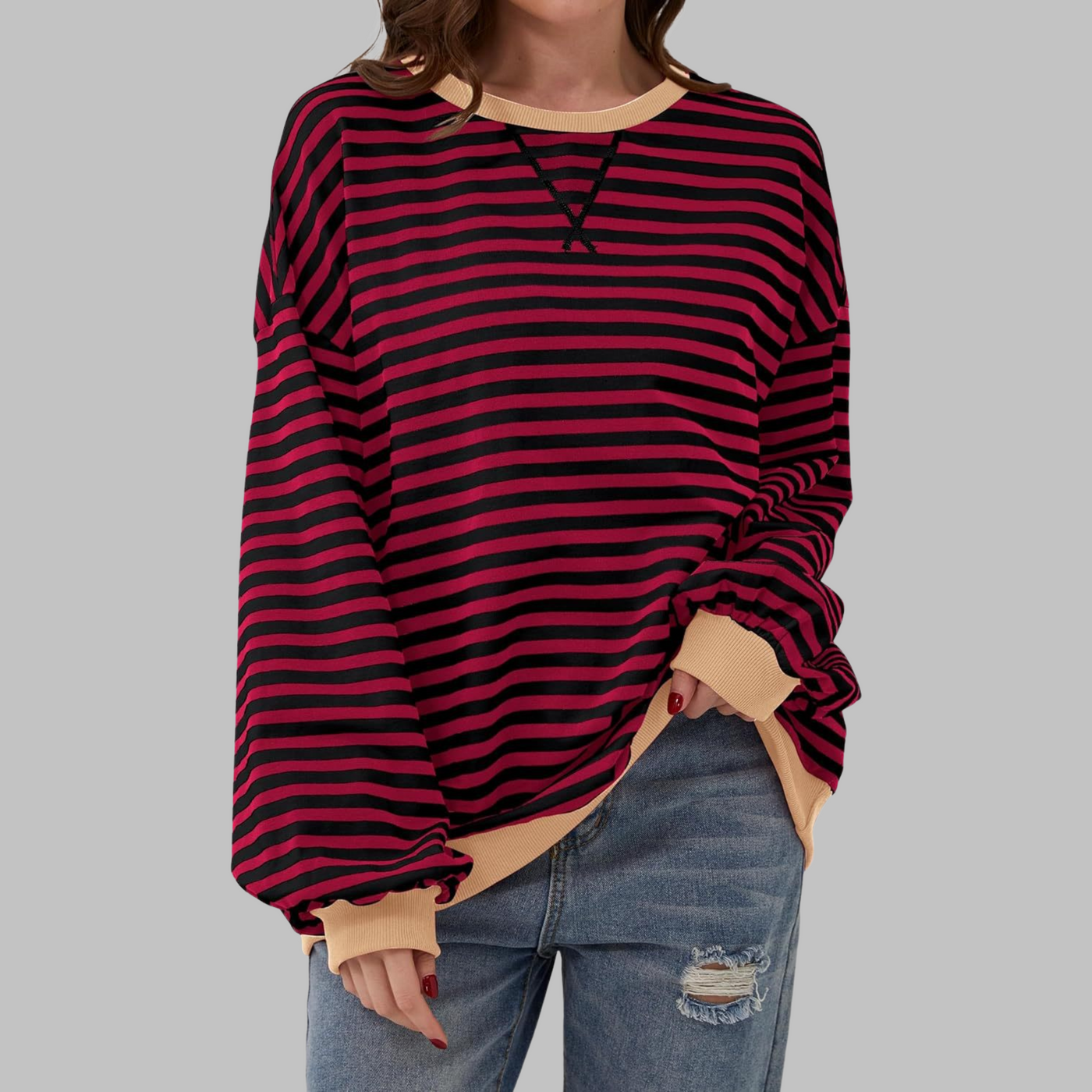 MERIDA | Striped Cotton Sweater with Long Sleeves
