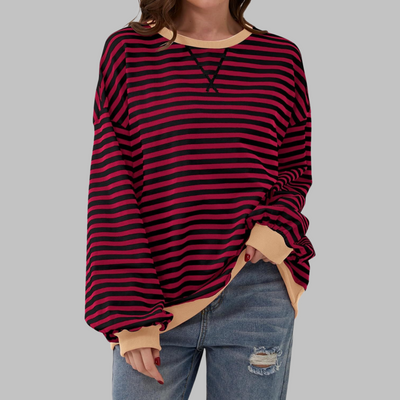 MERIDA | Striped Cotton Sweater with Long Sleeves