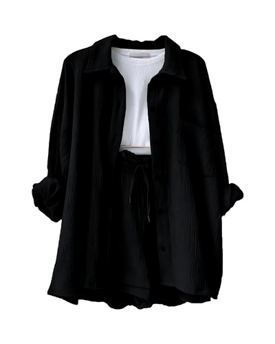 Maylee® | Textured Button-Up Short Set