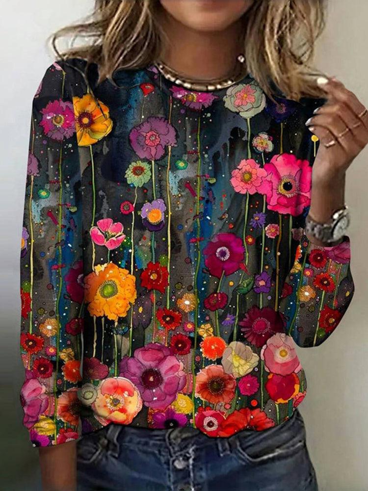 Cool Round Neck Long Sleeve Top