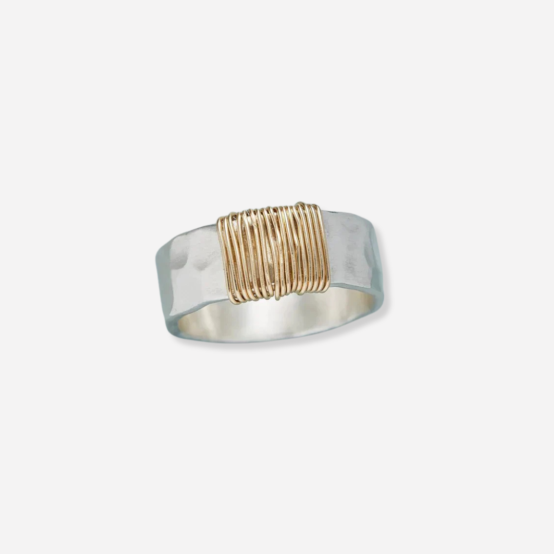 Elysian Thalion™ | Vintage Golden Thread Silver Ring