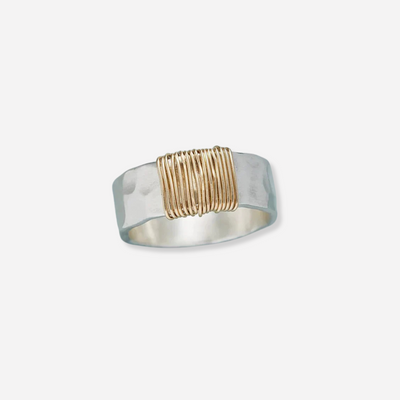 Elysian Thalion™ | Vintage Golden Thread Silver Ring