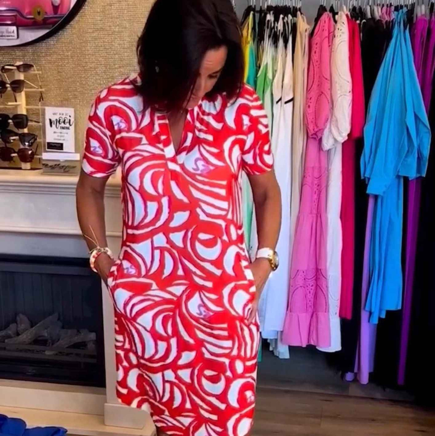 Casual dress with short sleeves