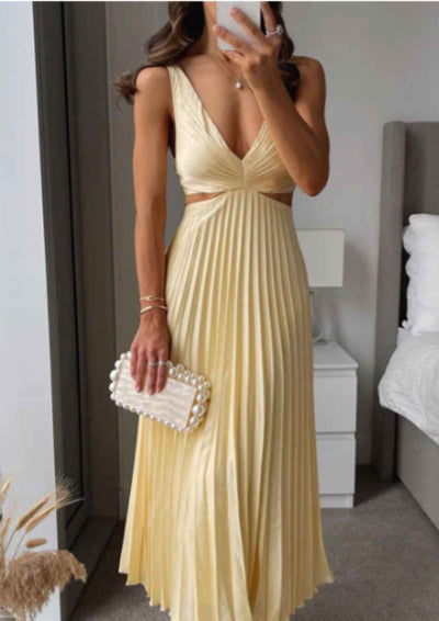 Long Dress with V-Neck