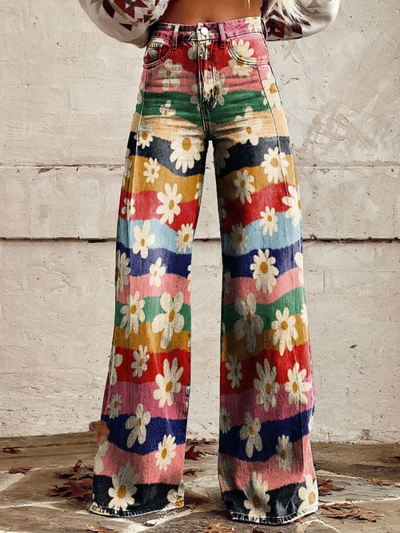 Léon - Retro Floral Trousers