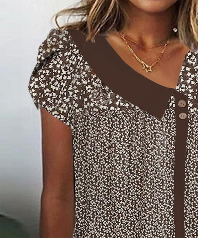 Retro Brown Short Sleeve Top