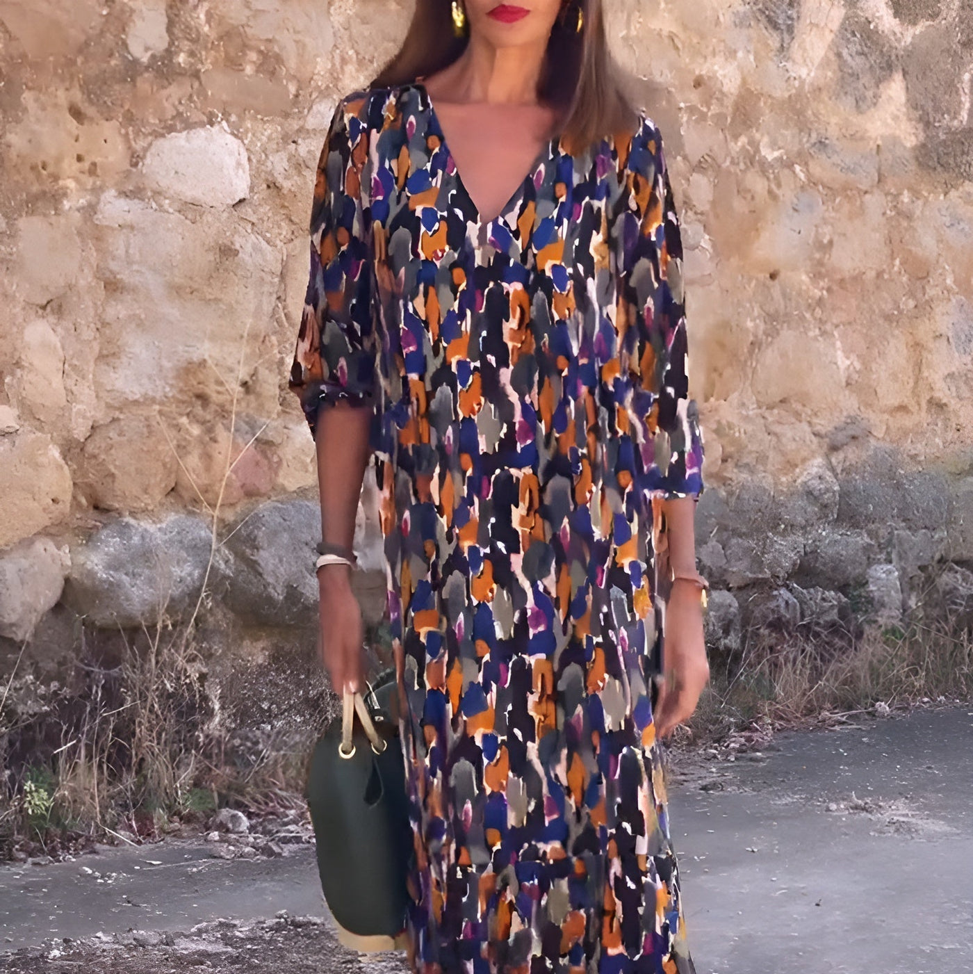 Emma™ | Long dress with colorful print