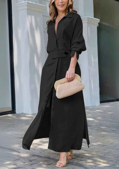 Elegant Long Dress with V-Neckline