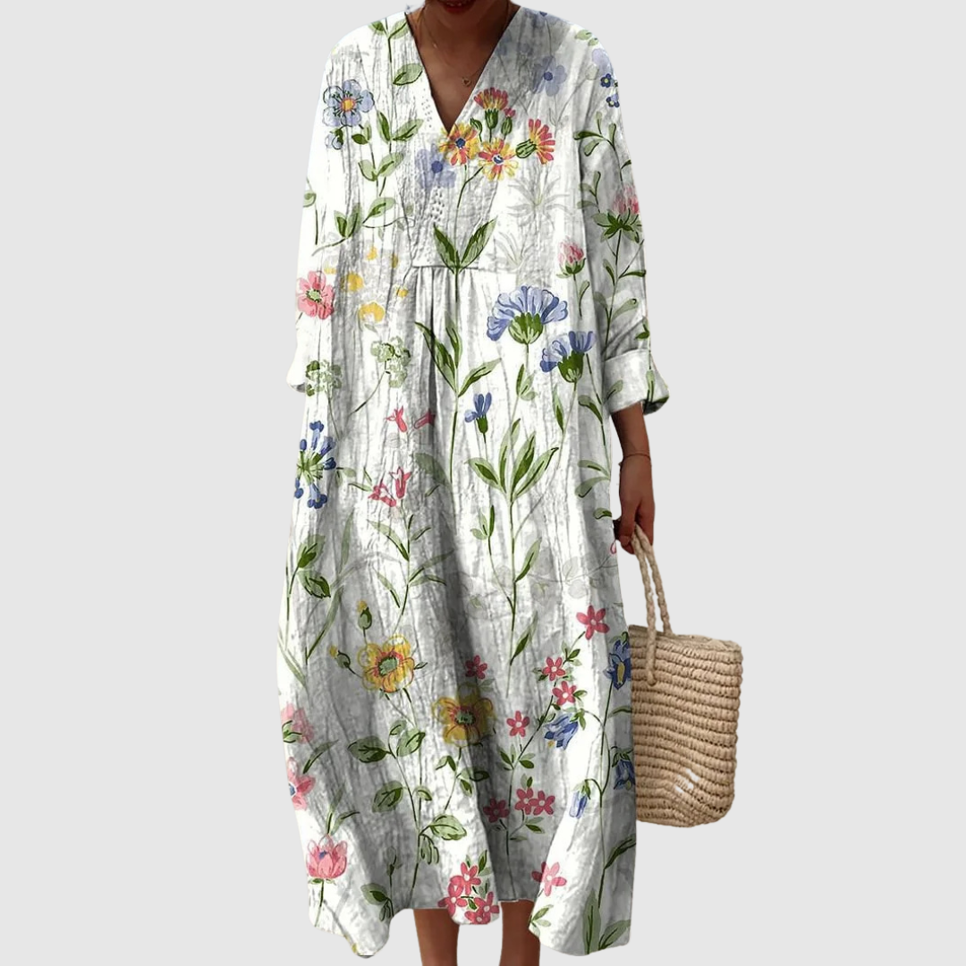 Elarwen™ | Floral Midi Summer Dress