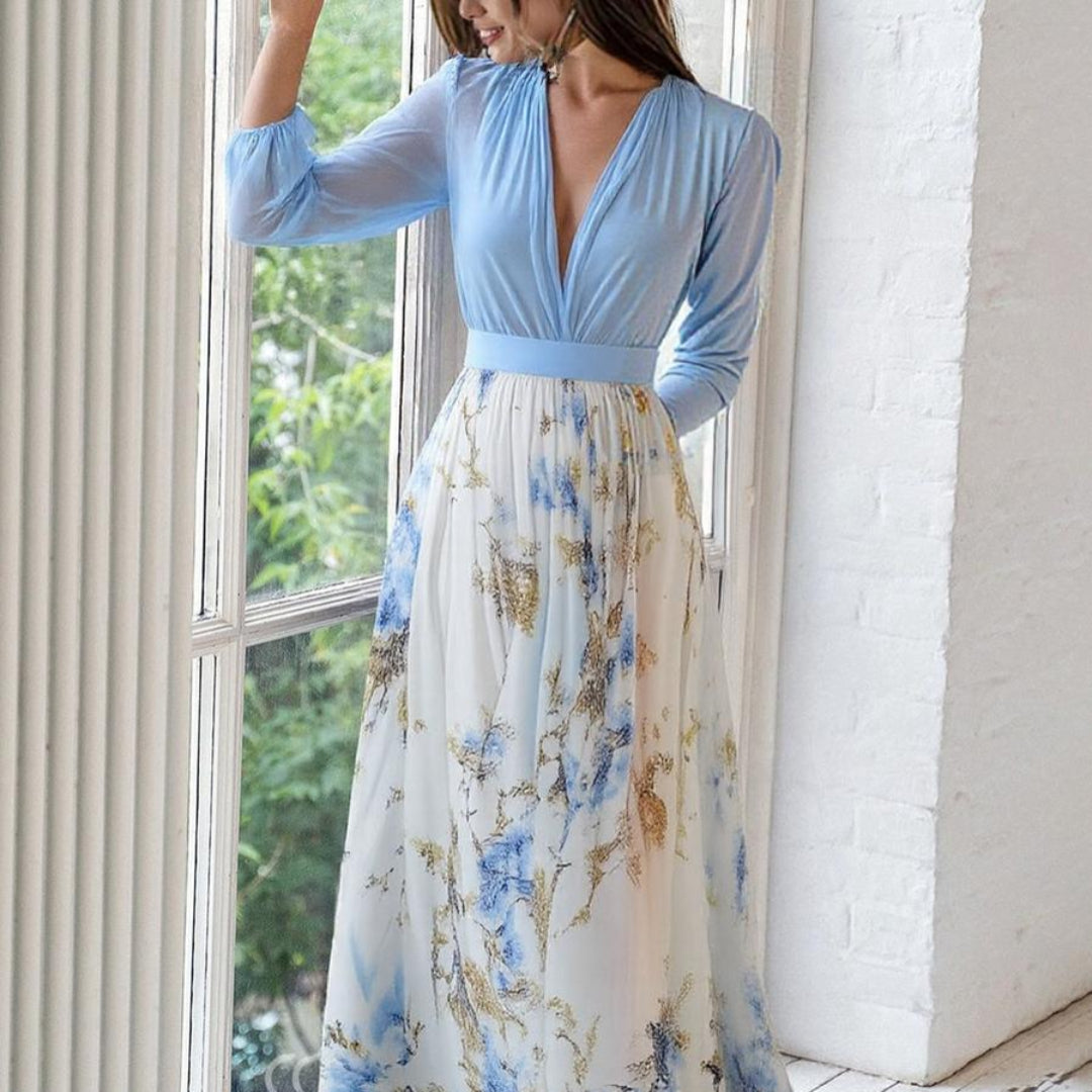 Svenja™ | Elegant maxi dress with deep V-neck