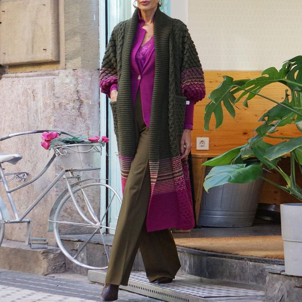 🔥Hot Sale,Limited Stock⏰Modern Print Long Sleeve Cardigan