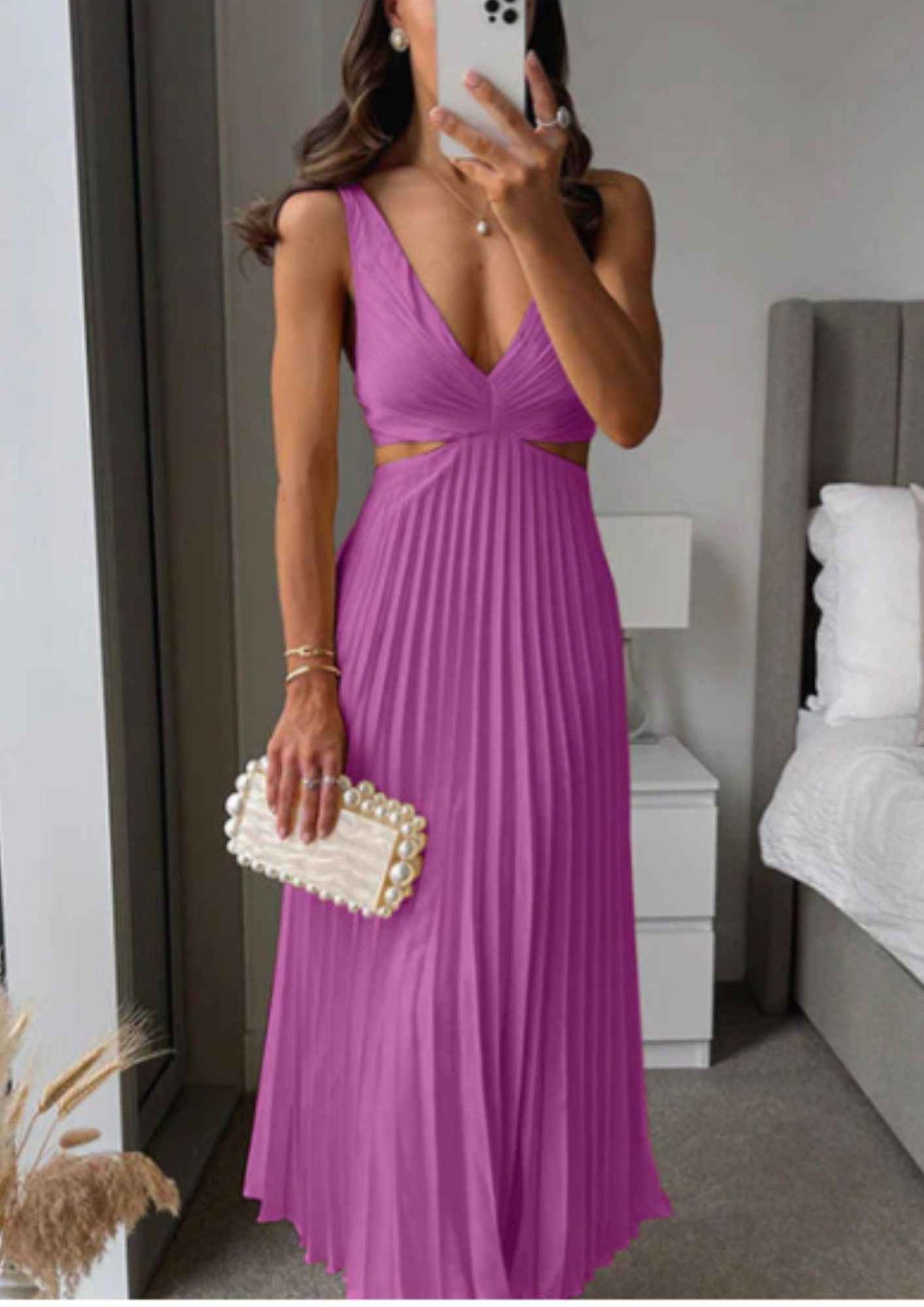 Long Dress with V-Neck