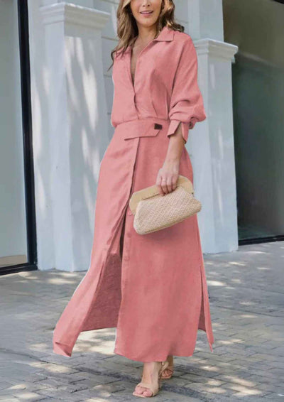 Elegant Long Dress with V-Neckline