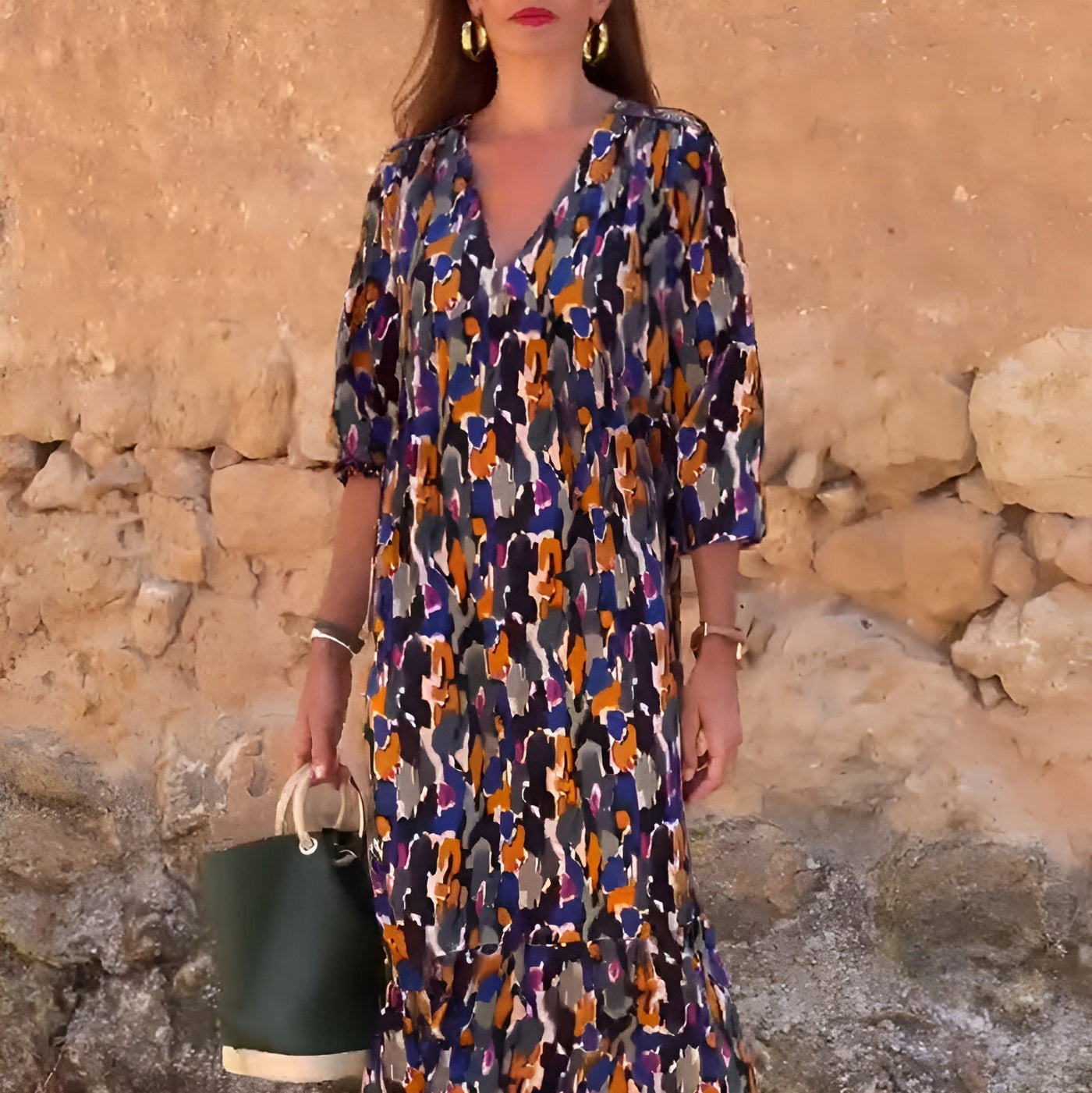 Emma™ | Long dress with colorful print