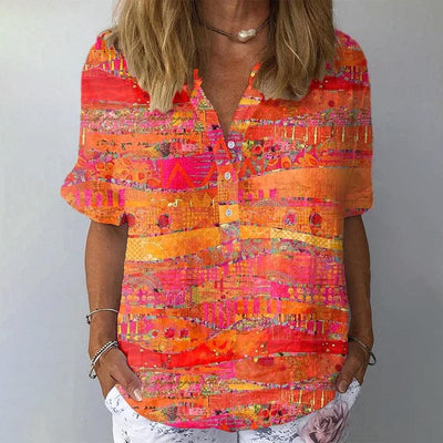 Showy Orange Short Sleeve Top