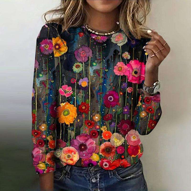Cool Round Neck Long Sleeve Top