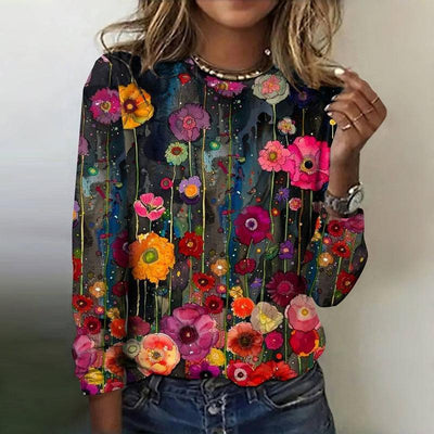 Cool Round Neck Long Sleeve Top