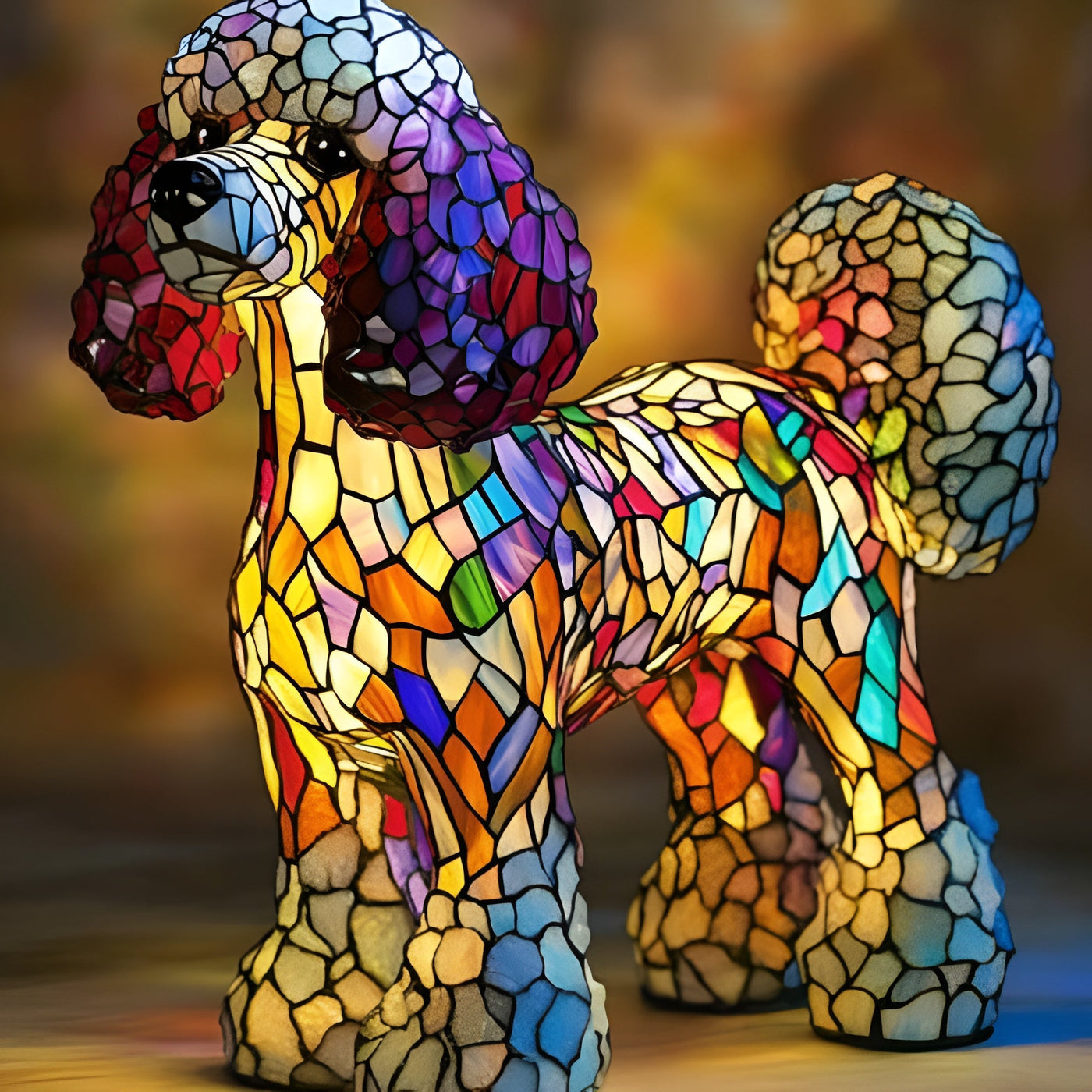 Gigi | Magical Dog Lamp in Colored Glass
