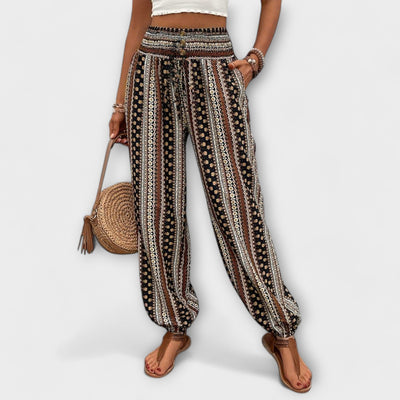 Scarlett - Pants with Ethnic Graphic