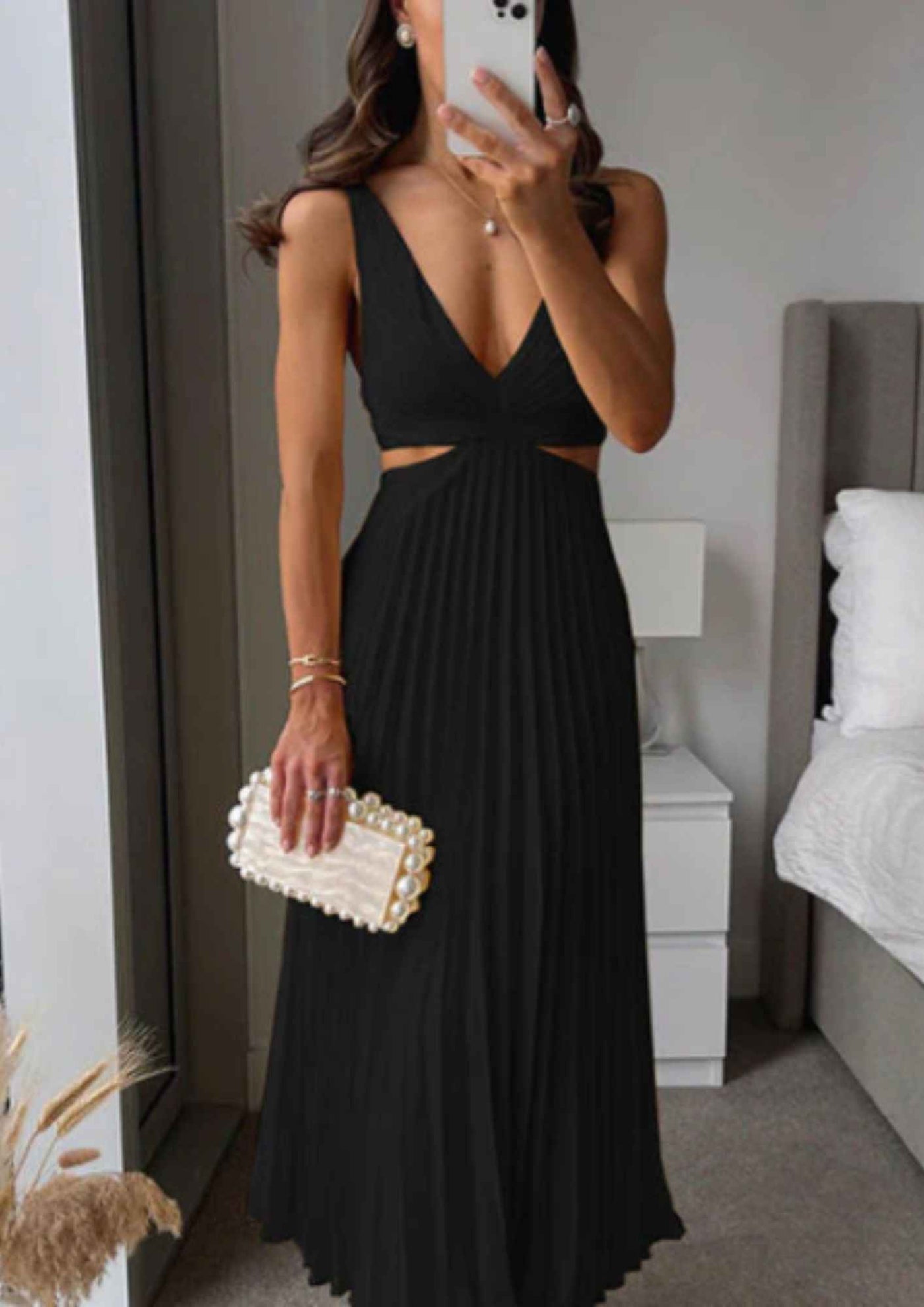 Long Dress with V-Neck