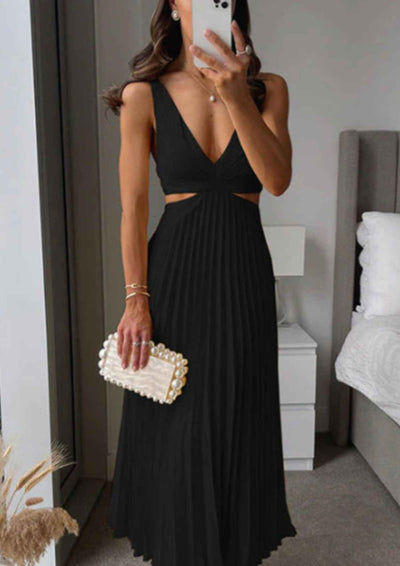 Long Dress with V-Neck