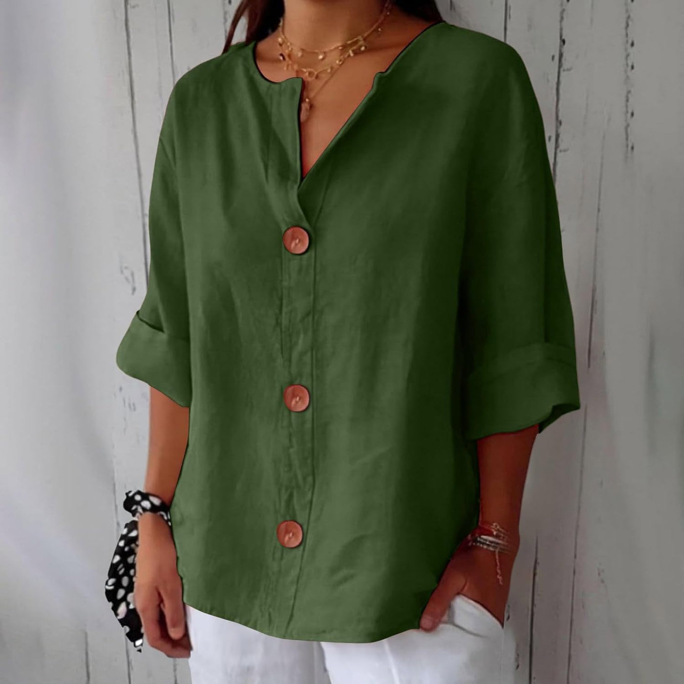 Noora™ | Relaxed Linen Blouse for Timeless Elegance