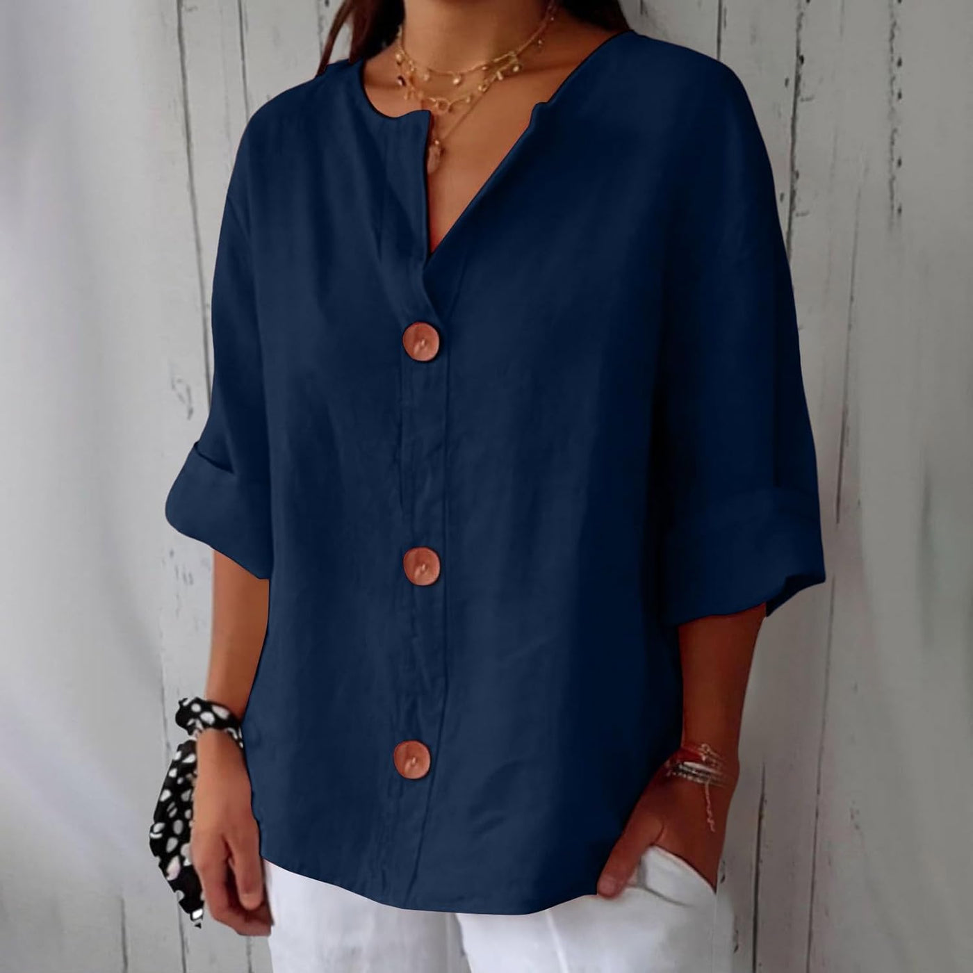 Noora™ | Relaxed Linen Blouse for Timeless Elegance