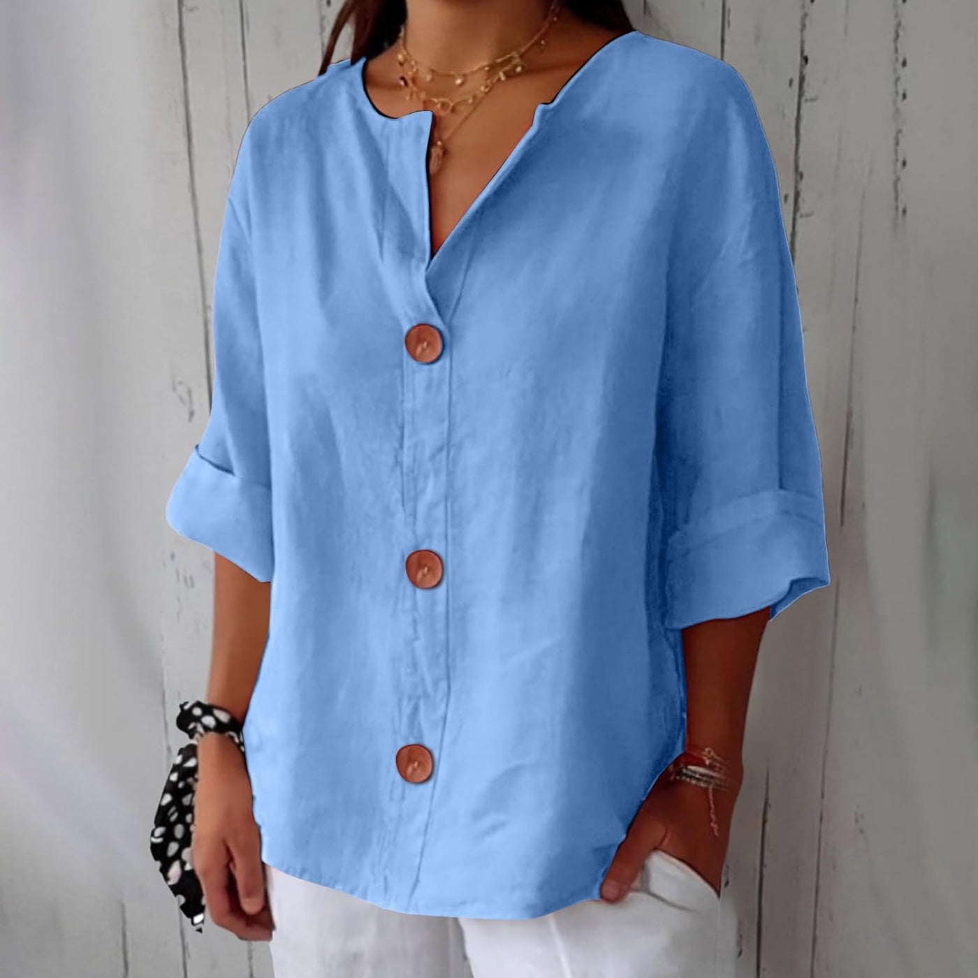 Noora™ | Relaxed Linen Blouse for Timeless Elegance