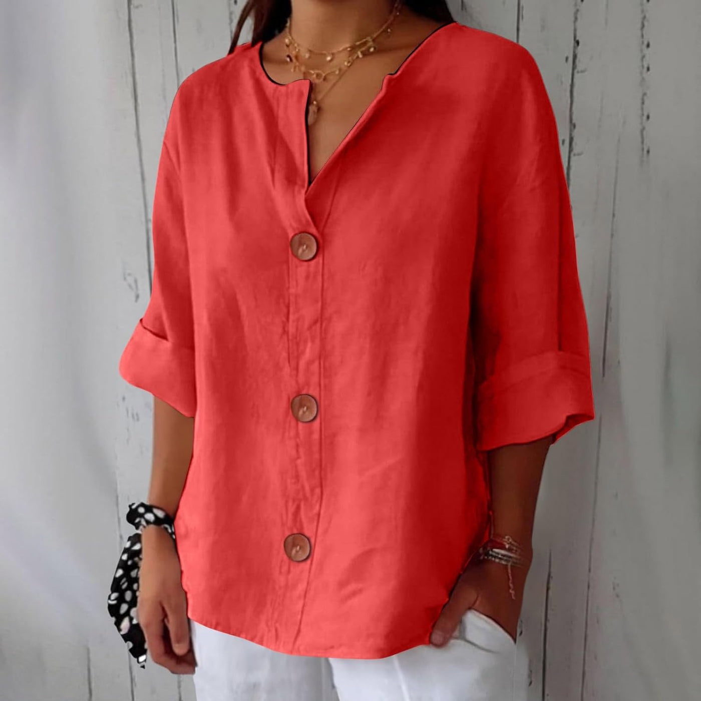 Noora™ | Relaxed Linen Blouse for Timeless Elegance