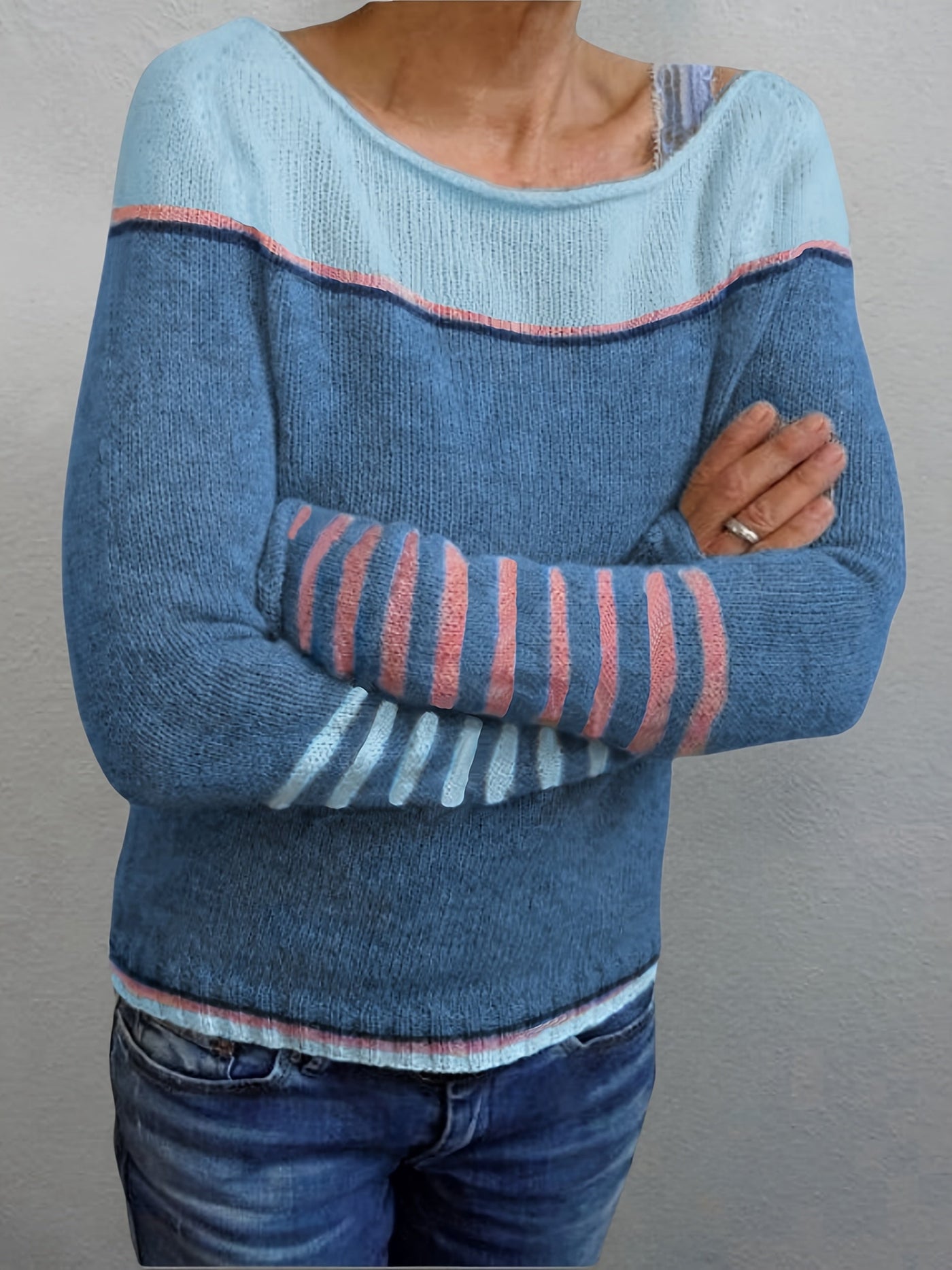 Ysoria™ | Long Sleeve Striped Sweater