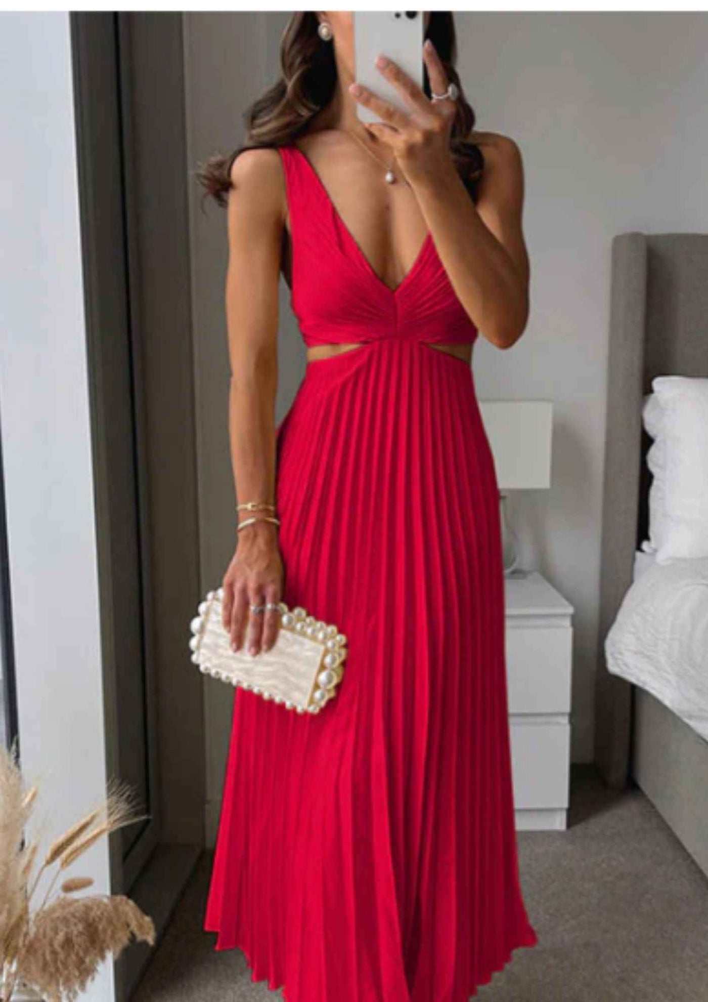 Long Dress with V-Neck
