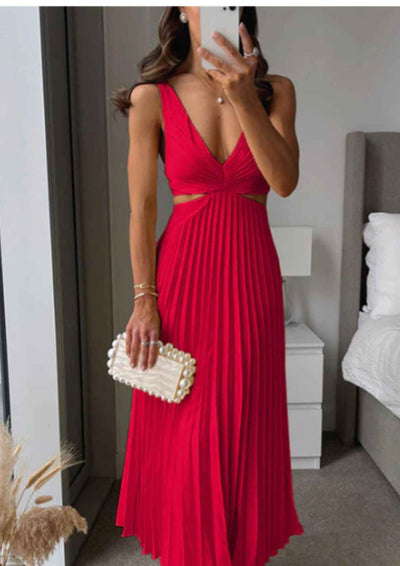 Long Dress with V-Neck