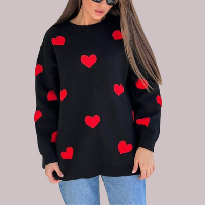 MILU | Cotton Blend Sweater with Hearts