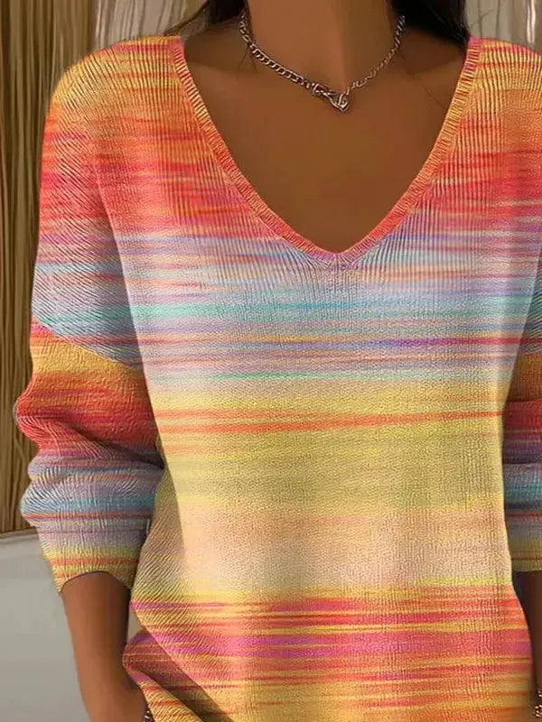 Elegant V-Neck Long Sleeve Top