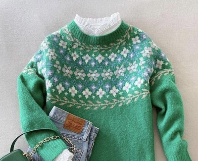 Fresh Green Long Sleeve Sweater