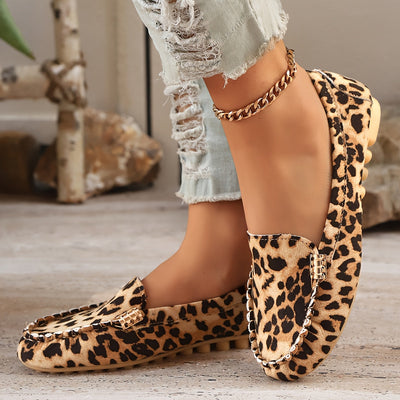 Thalira™ | Leopard Print Loafers