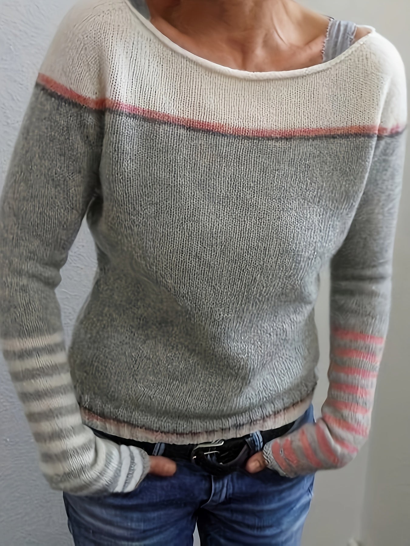 Ysoria™ | Long Sleeve Striped Sweater