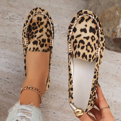 Thalira™ | Leopard Print Loafers