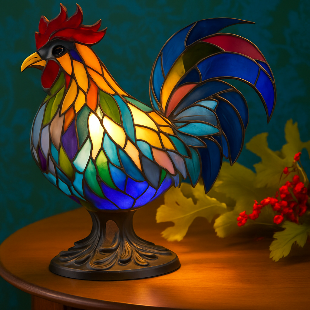 Hector | Colorful Glass Rooster Lamp Magisk