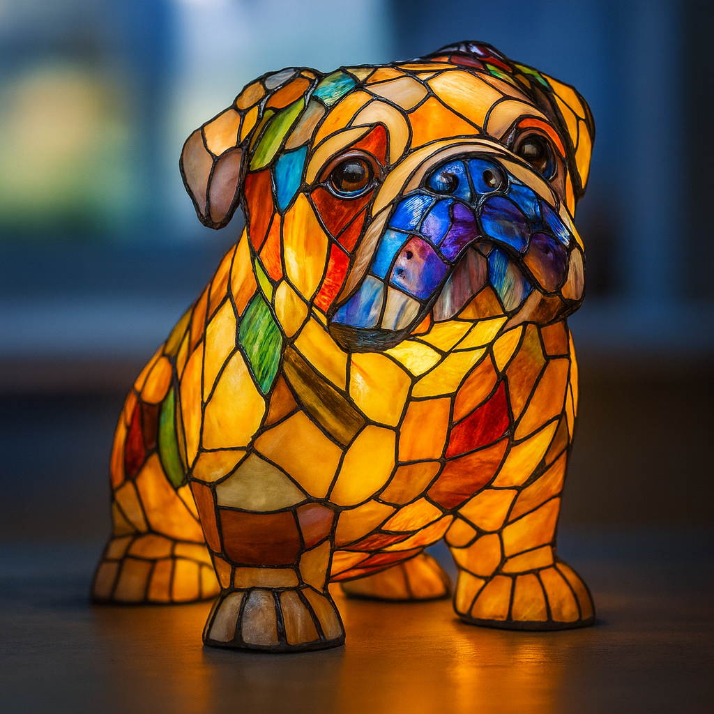 Shadow | Magical Dog Lamp in Colored Glass