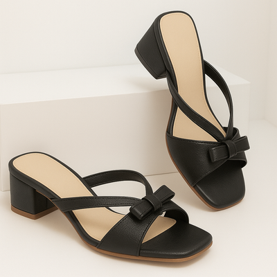 Elowen™ | Artisan Open Toe Bow Leather Sandals