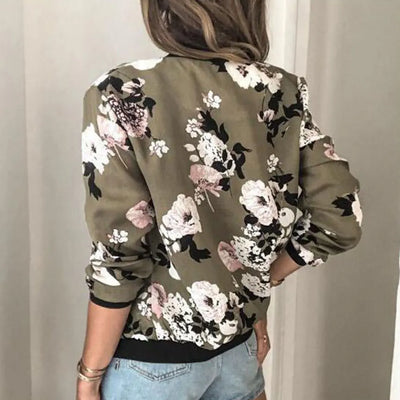 Lunaire™ | Bomber Jacket with Refined Floral Pattern