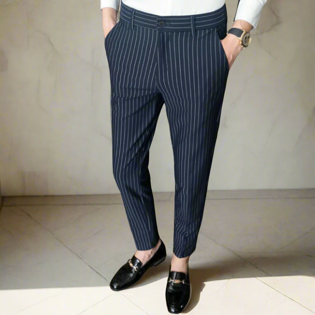 Refined Vertical Stripe Pants
