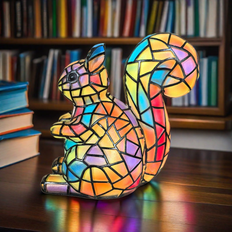 Nino | Magical Squirrel Lamp in Colored Glass