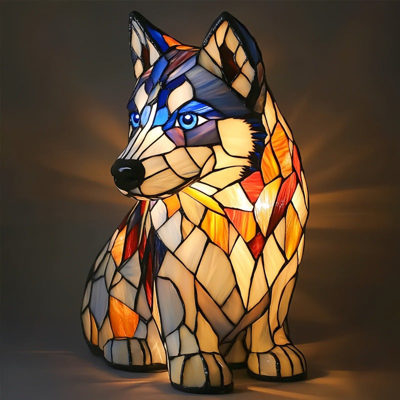 Rex | Magical Dog Lamp in Colored Glass
