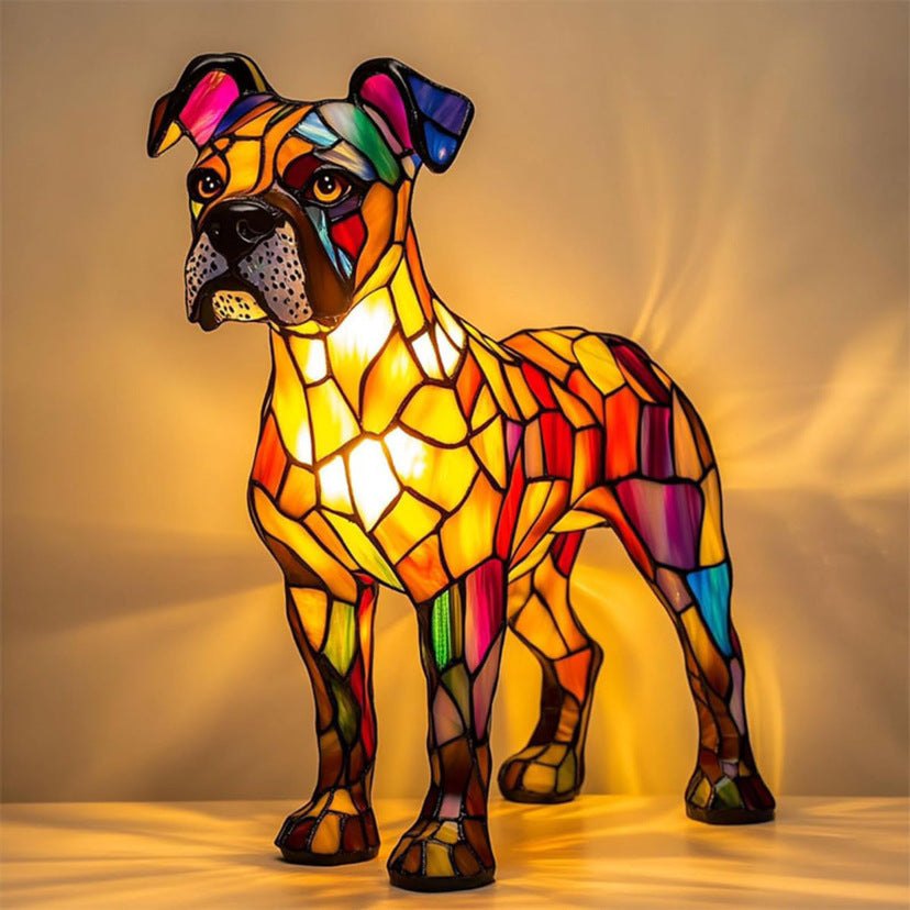 Tyson | Magic Dog Lamp in Colored Glass