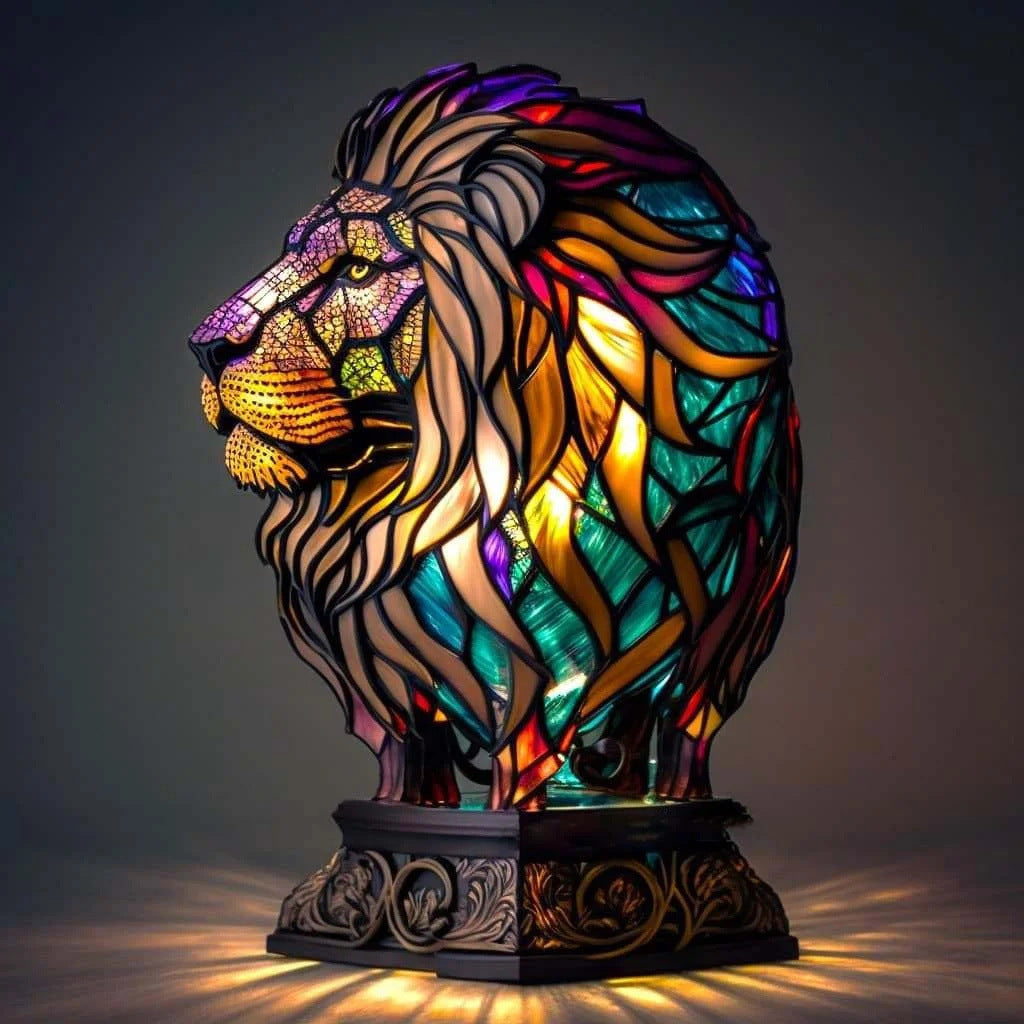 Simba | Magical Lion Lamp in Colored Glass